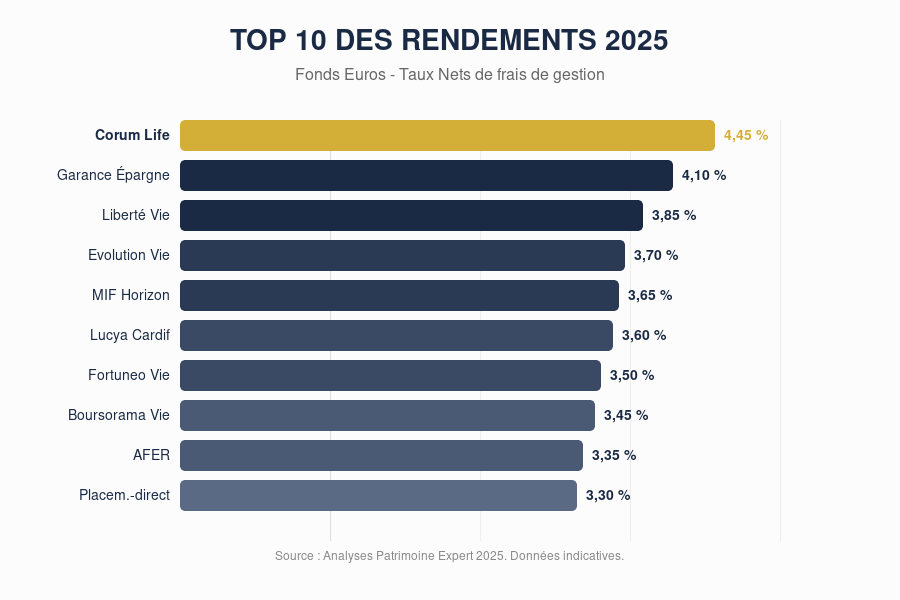 Infographie Top 10 Rendements 2025